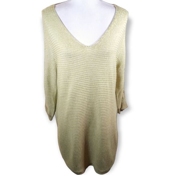 NY&CO. LIME GREEN SLIT SLEEVE SWEATER SZ.M EUC - Picture 1 of 8